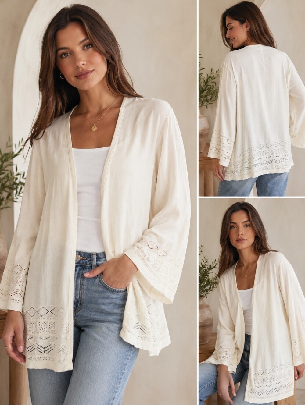 Charter Club Off White Open Sweater